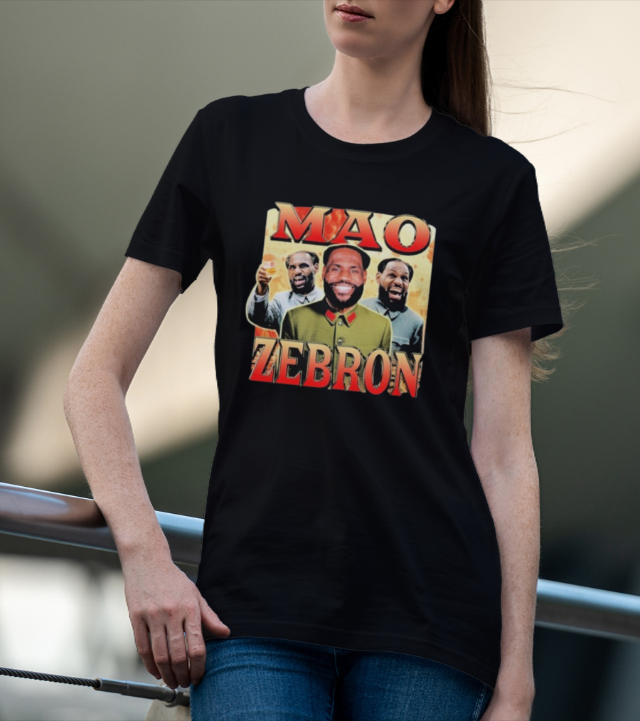 Mao Zebron Lebron James Fusion In Vintage Propaganda Style T-Shirt