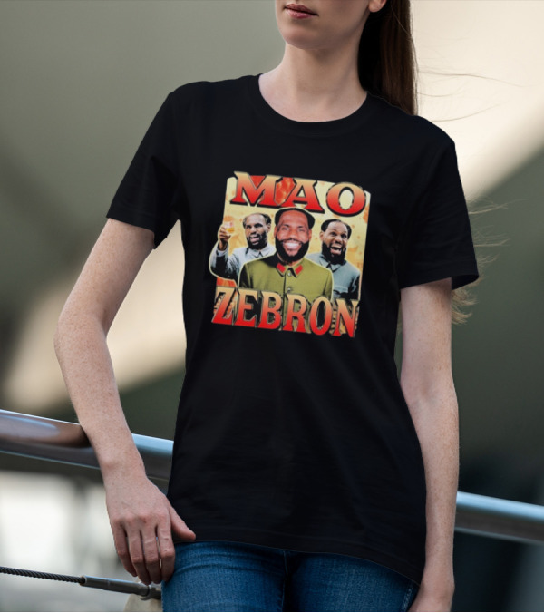 Mao Zebron Lebron James Fusion In Vintage Propaganda Style T-Shirt
