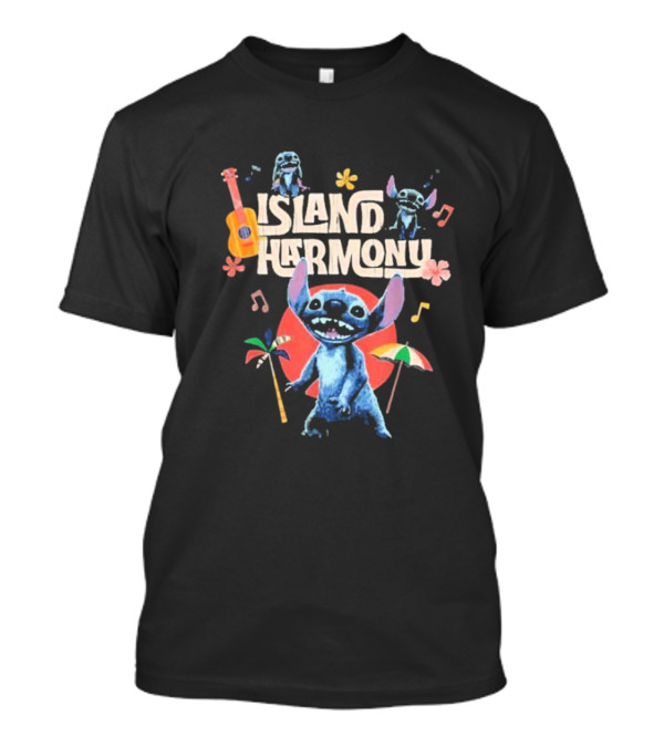 Lilo And Stitch Island Harmony Music Celebration With Cute Stitch And Ukulele T-Shirt