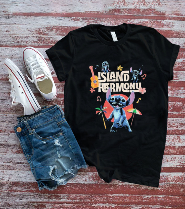 Lilo And Stitch Island Harmony Music Celebration With Cute Stitch And Ukulele T-Shirt