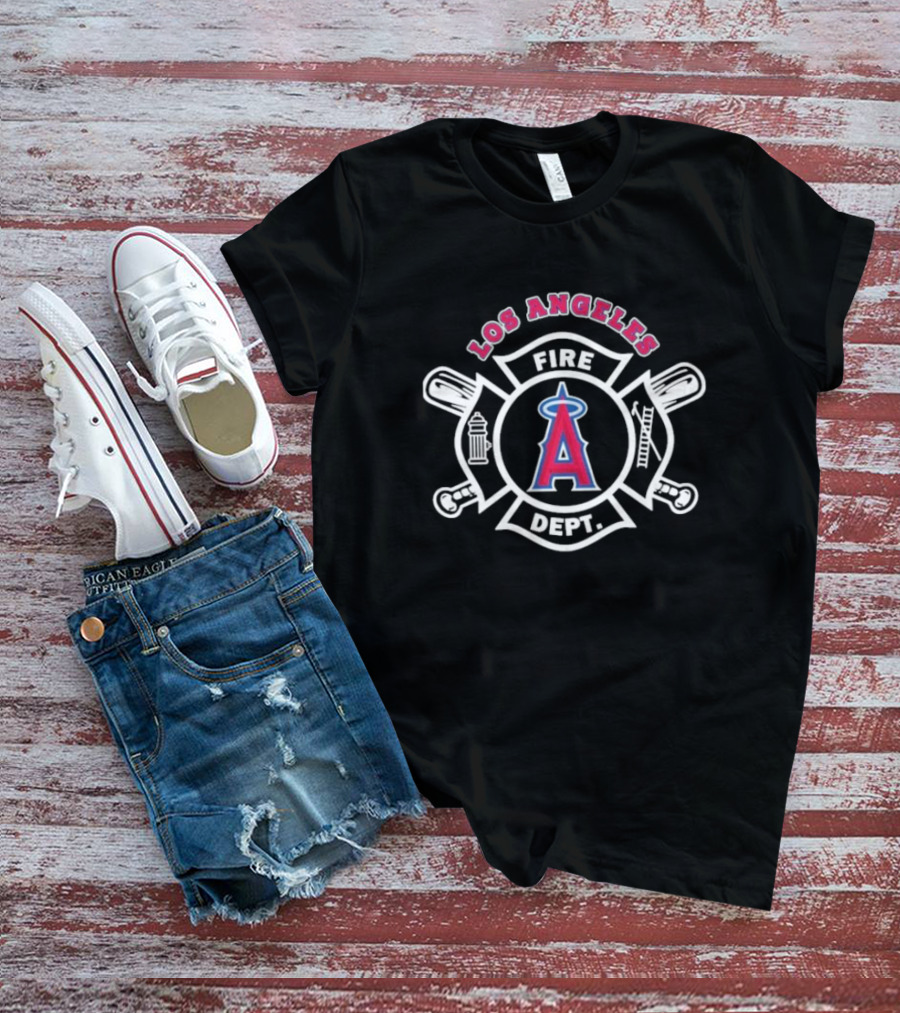 Los Angeles Angels Fire Dept Firefighters Emblem T-Shirt