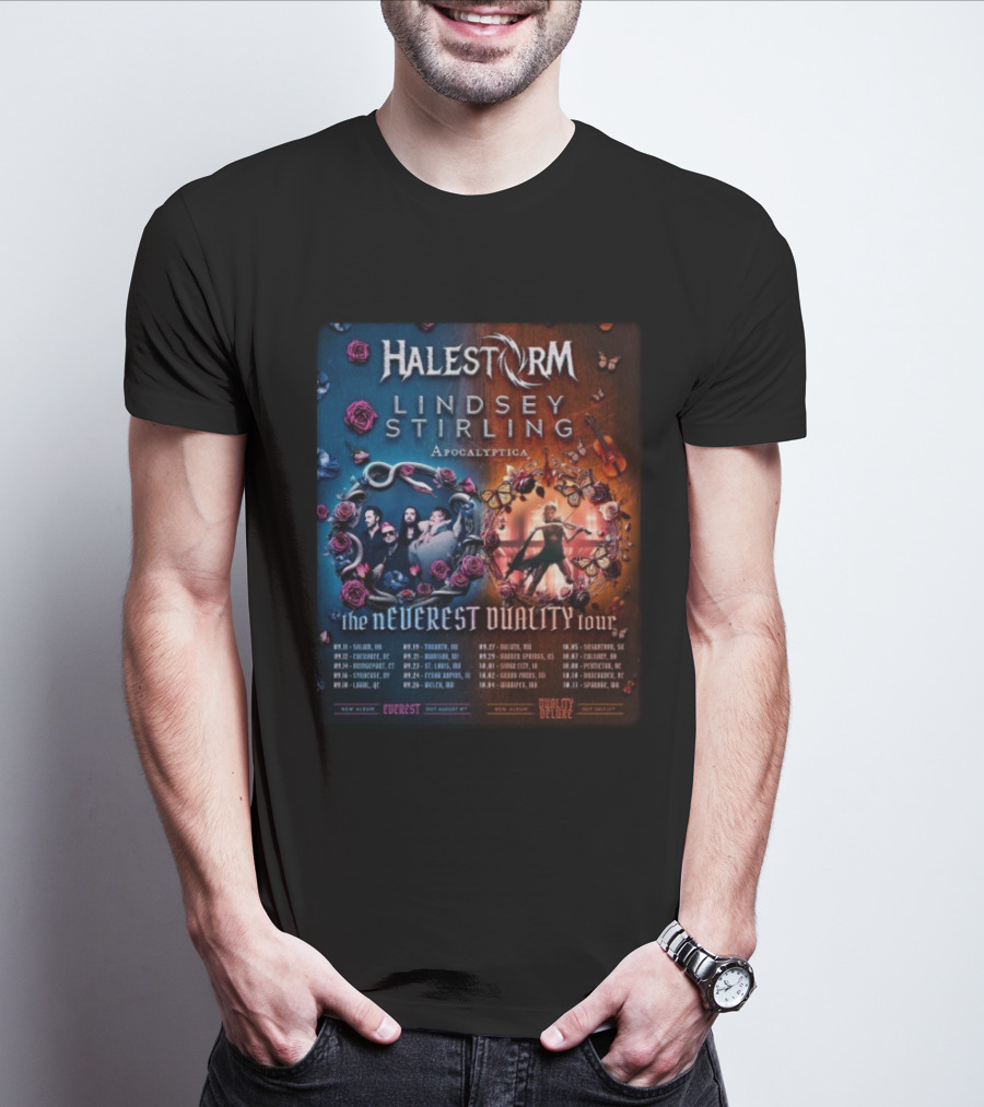 Halestorm Lindsey Stirling Apocalyptica The Neverest Duality Tour 2025 T-Shirt