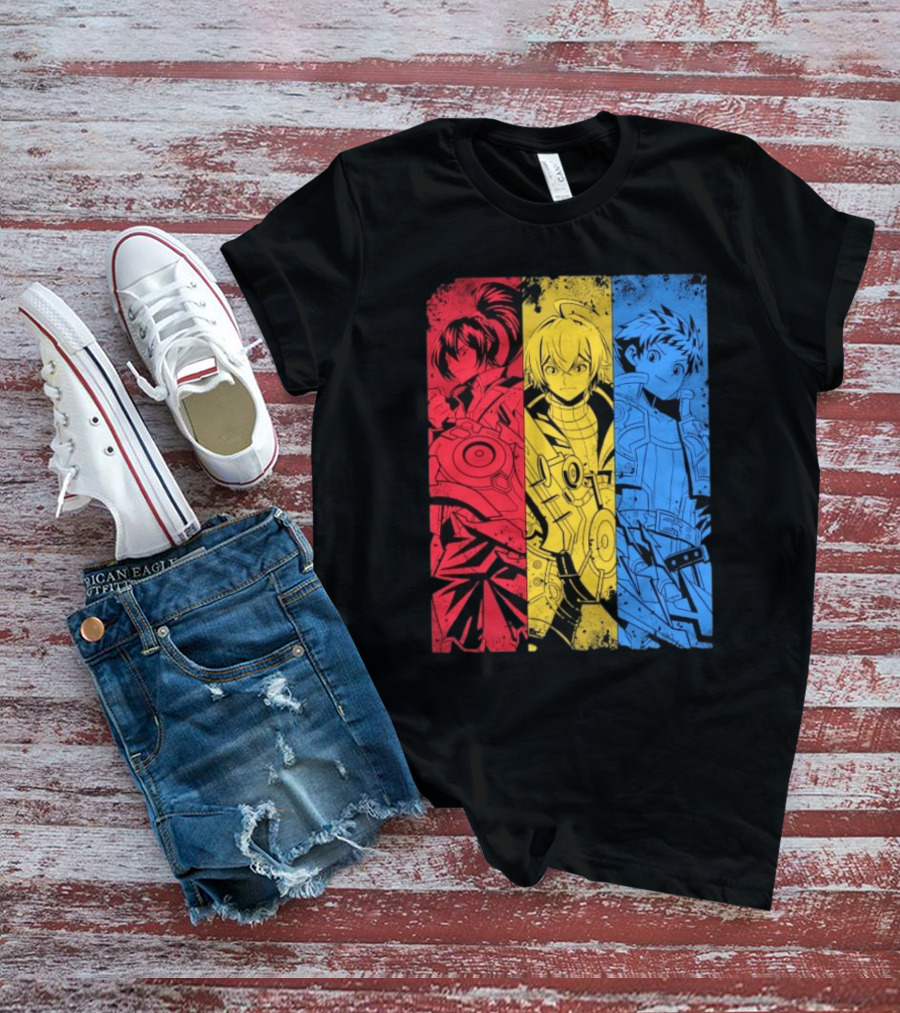 Main Characters Manga Sci-Fi Cybernetics Concept Art T-Shirt