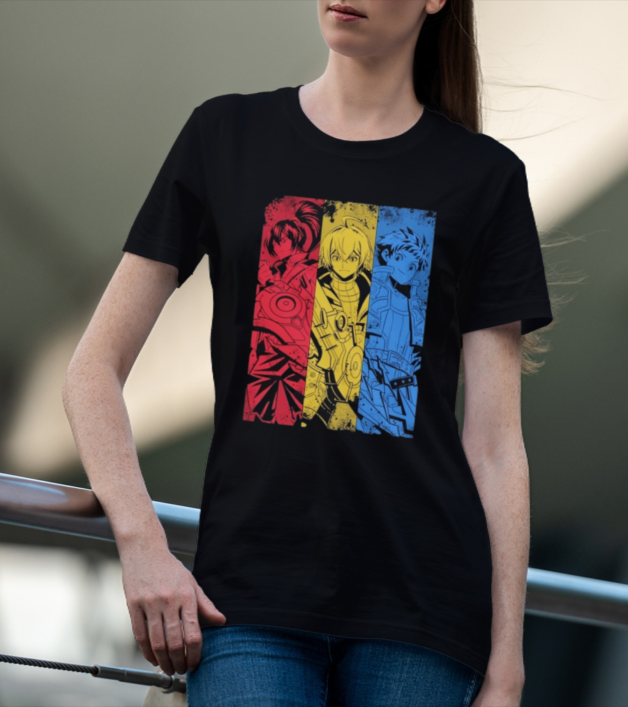 Main Characters Manga Sci-Fi Cybernetics Concept Art T-Shirt