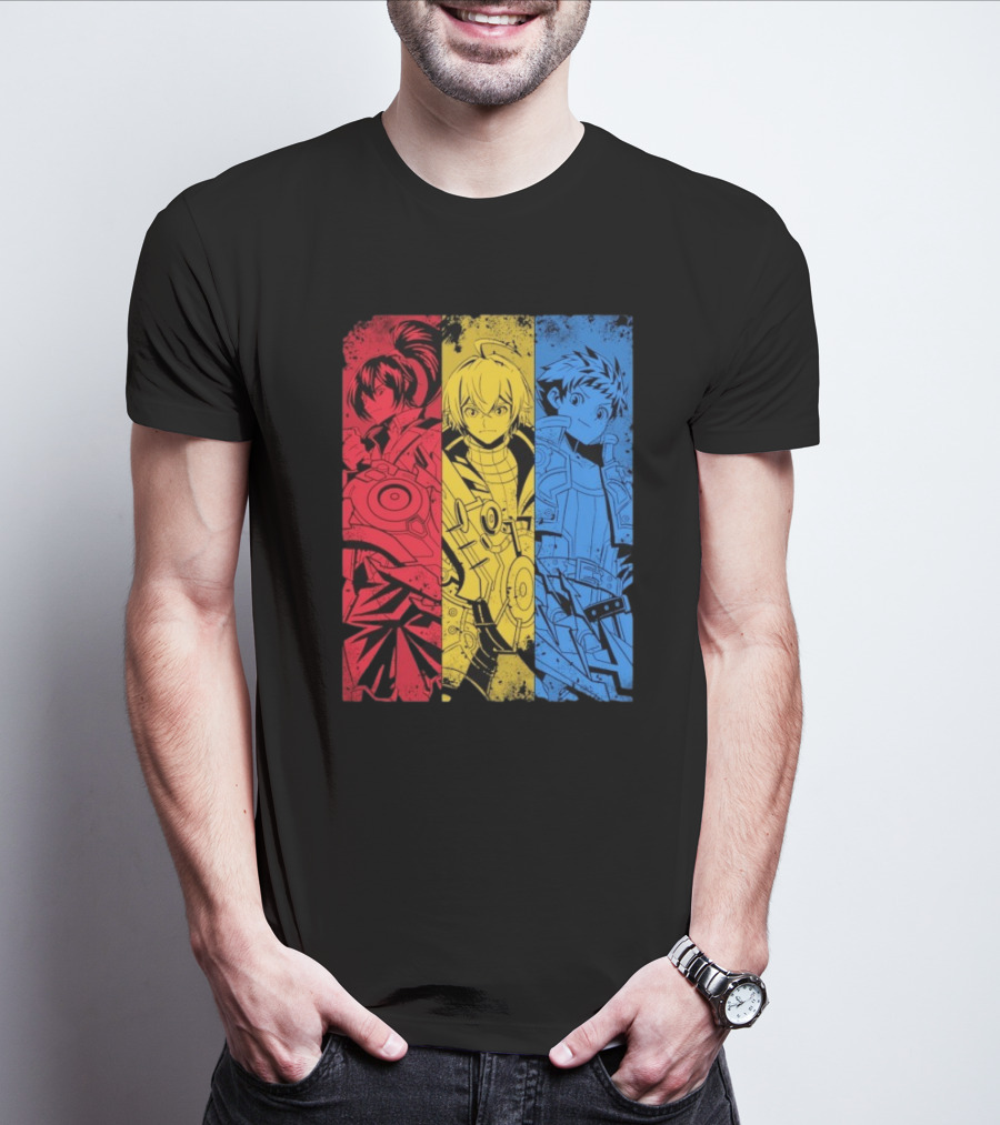 Main Characters Manga Sci-Fi Cybernetics Concept Art T-Shirt
