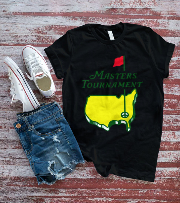 Masters Tournament Yellow Map With Red Flag T-Shirt