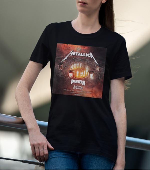 Metallica M72 World Tour In The Round 50 Yard Line 2025 Pantera Suicidal Tendencies Syracuse NY JMA Wireless Dome April 19 T-Shirt