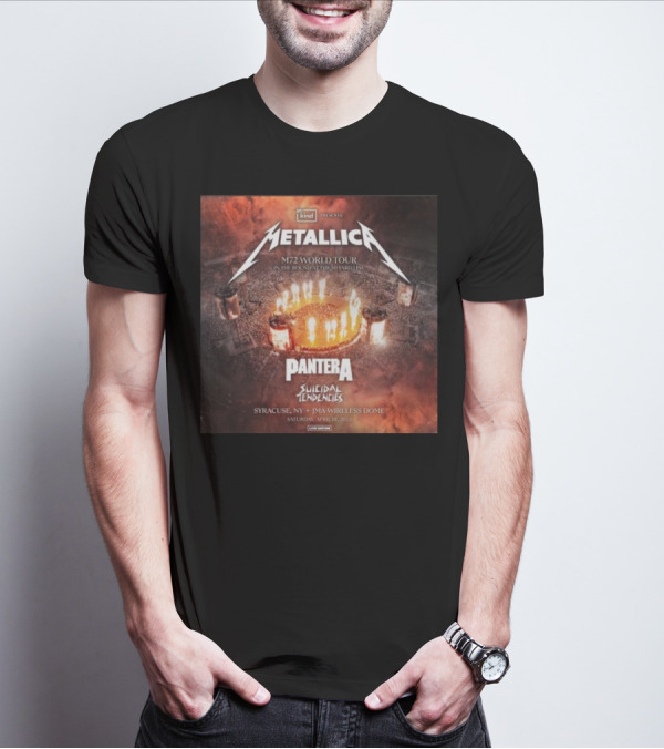 Metallica M72 World Tour In The Round 50 Yard Line 2025 Pantera Suicidal Tendencies Syracuse NY JMA Wireless Dome April 19 T-Shirt