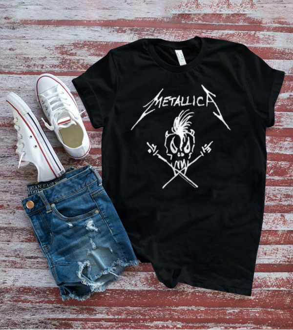Metallica Rare Skull Crossbones Punk Style T-Shirt