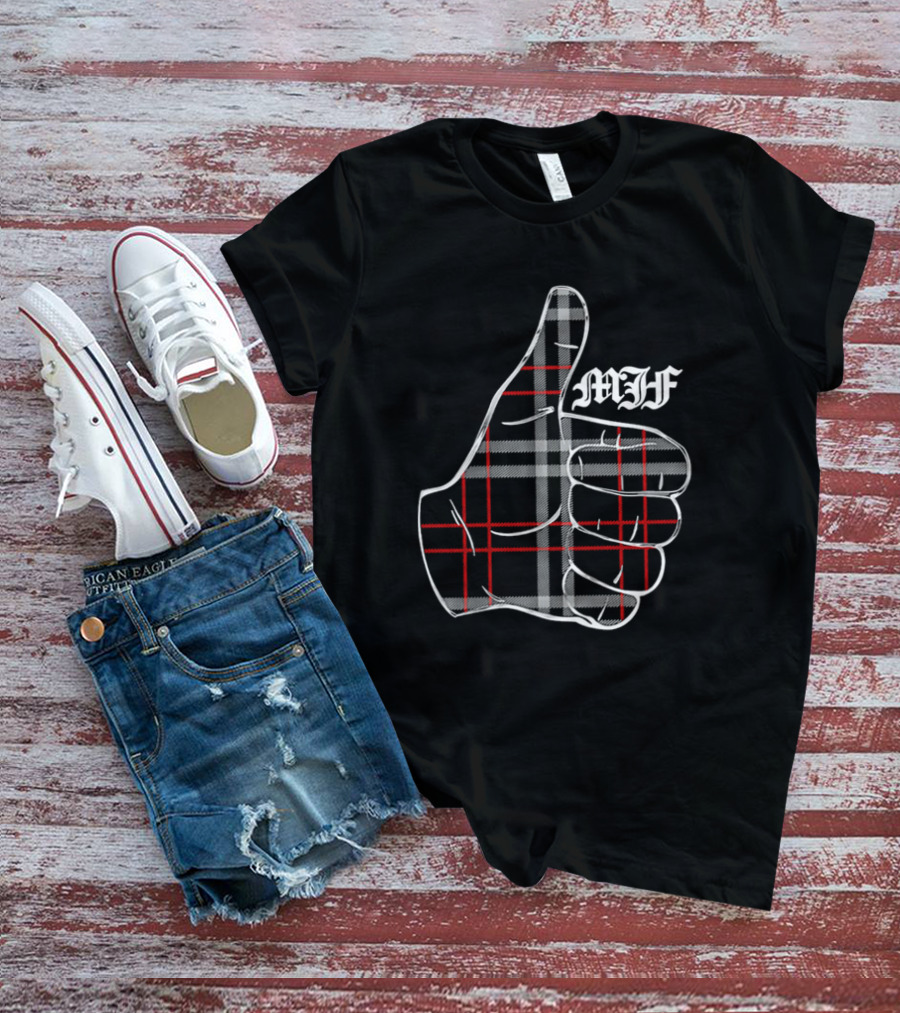 "MJF Thumbs Up Plaid Pattern" T-Shirt