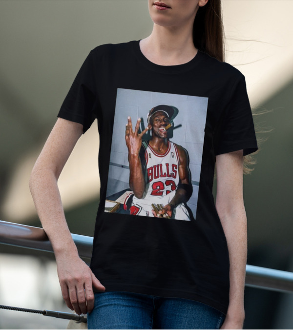 Chicago Bulls 23 Jersey Michael Jordan Cigar Celebration T-Shirt