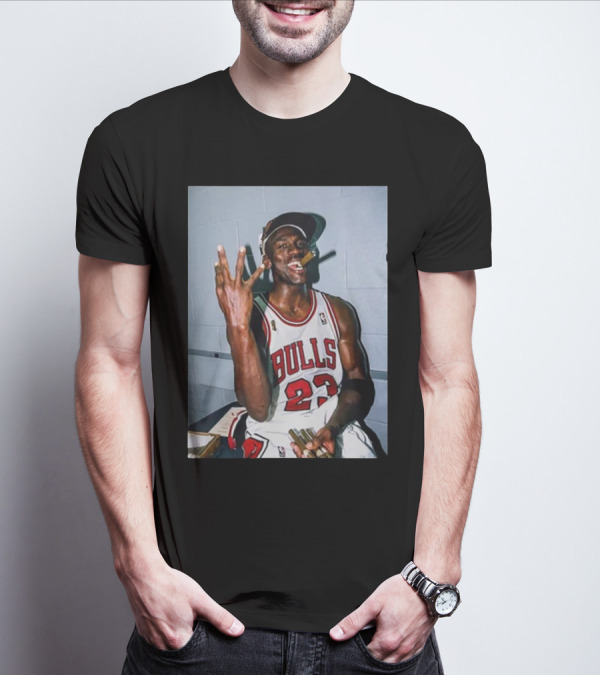 Chicago Bulls 23 Jersey Michael Jordan Cigar Celebration T-Shirt