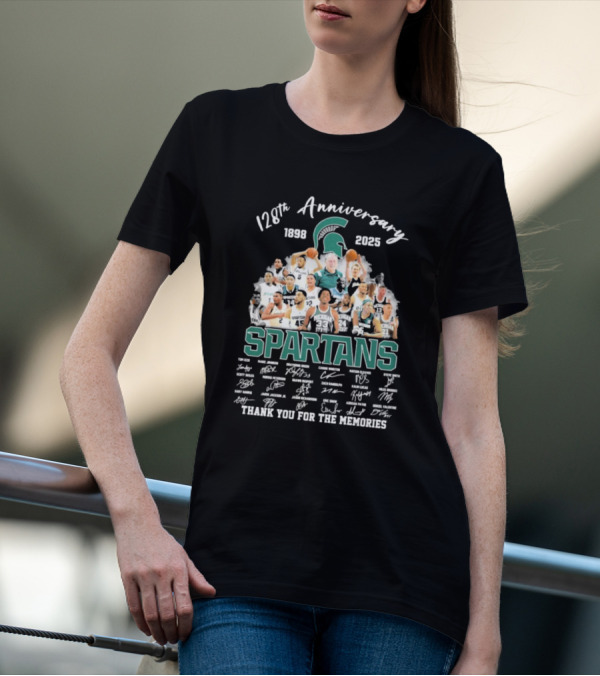 Michigan State Spartans 128th Anniversary 1898-2025 Thank You For The Memories T-Shirt
