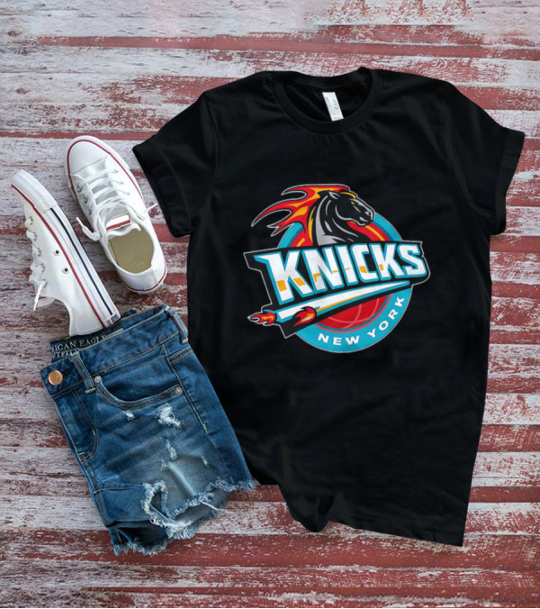 New York Knicks 2025 Horse Emblem With Blue And Red Accents T-Shirt