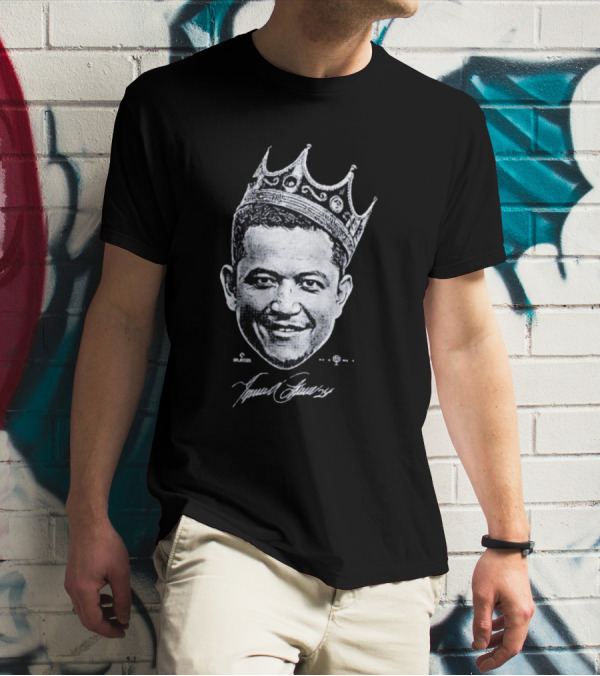 Miguel Cabrera Crown Portrait With Signature T-Shirt