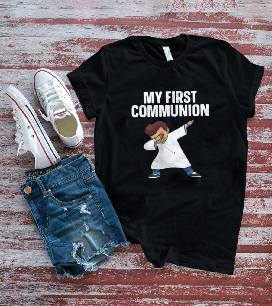 My First Communion Dabbing Priest Fun Theme T-Shirt