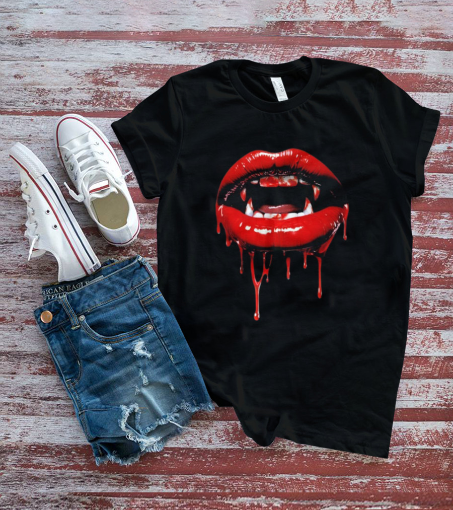 Vampire Lips Dripping Blood Nathan James Edition T-Shirt