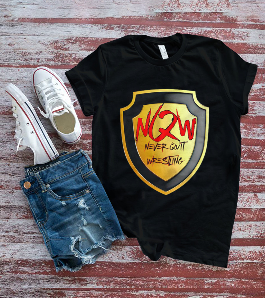 NQW Never Quit Wrestling Shield Badge T-Shirt