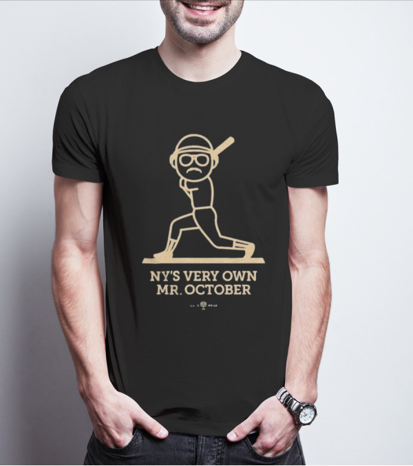 NY’s Very Own Mr. October Baseball Player Batting Retro Style T-Shirt
