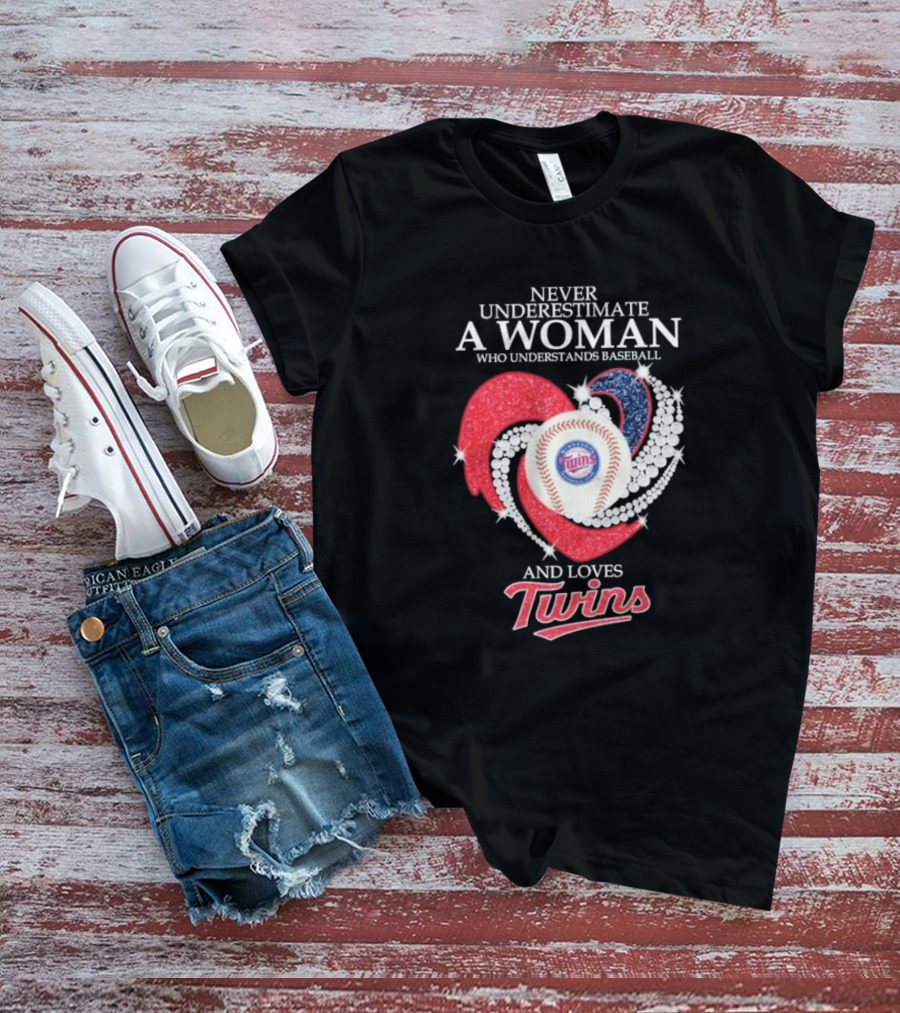 Never Underestimate A Woman Who Understands Baseball And Loves Twins T-Shirt