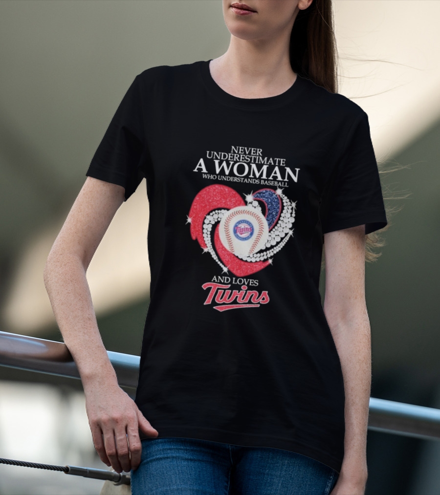 Never Underestimate A Woman Who Understands Baseball And Loves Twins T-Shirt