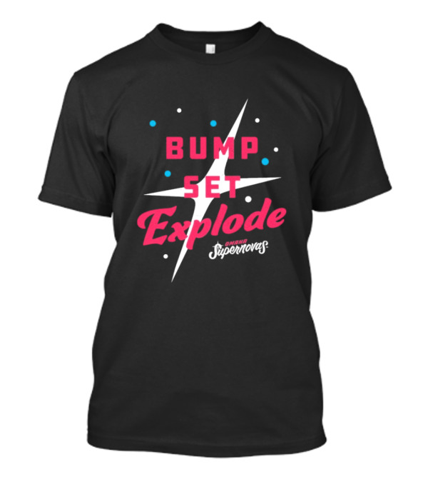 Omaha Supernovas Bump Set Explode Volleyball Starburst T-Shirt