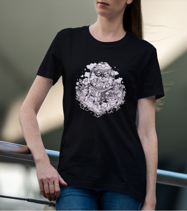 Gacha Machine With Skulls And Flowers Pick-Me T-Shirt