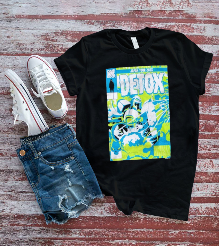 One Ok Rock Detox Japan Tour 2025 プルオーバーパーカー Blue And Green Robot Motif Comic Style T-Shirt