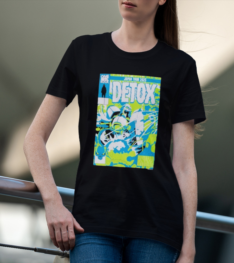One Ok Rock Detox Japan Tour 2025 プルオーバーパーカー Blue And Green Robot Motif Comic Style T-Shirt