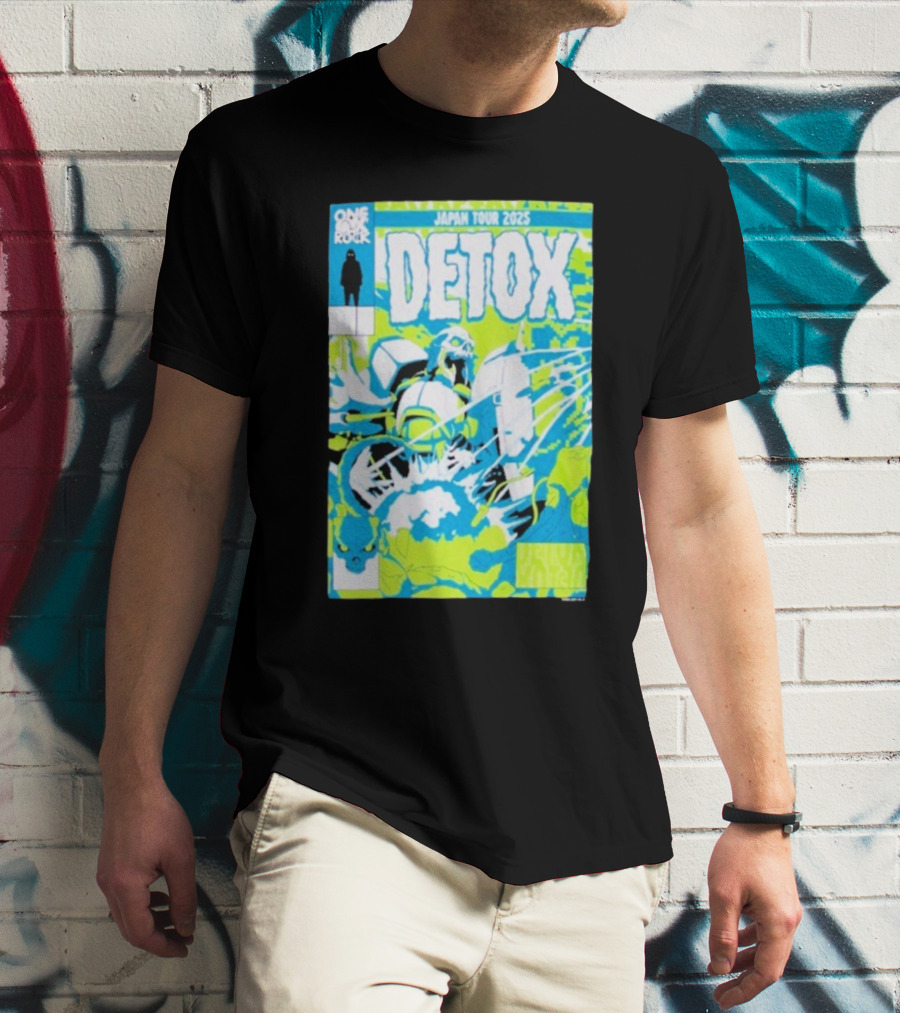 One Ok Rock Detox Japan Tour 2025 プルオーバーパーカー Blue And Green Robot Motif Comic Style T-Shirt