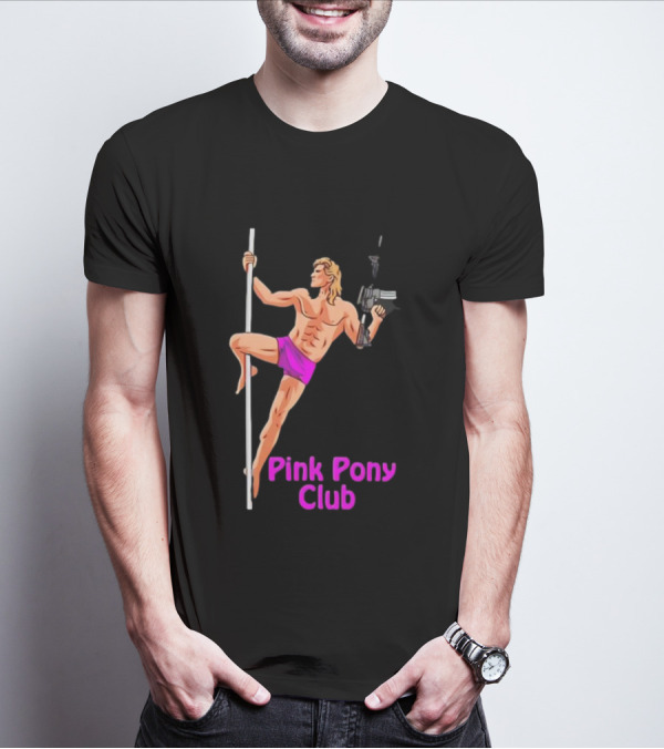 Pink Pony Club Pole Dancer With Gun T-Shirt
