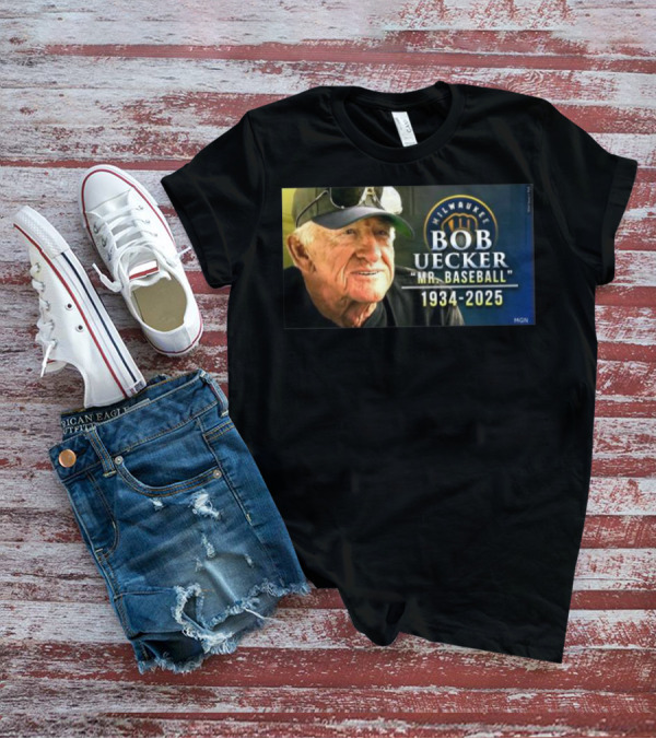 Milwaukee Brewers Bob Uecker Mr. Baseball 1934-2025 Tribute T-Shirt