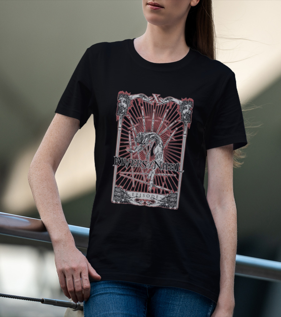 Rivers Of Nihil Episode Creature Surrounded By Red Spikes And Skulls T-Shirt