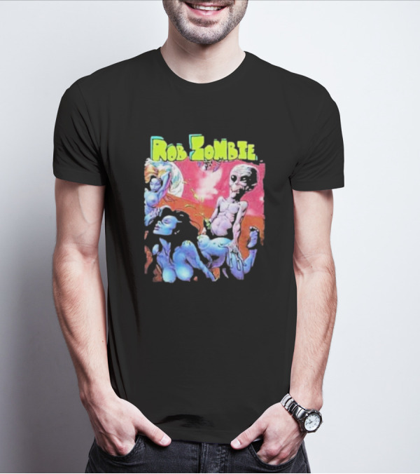 Rob Zombie Colorful Extraterrestrial Humor Scene T-Shirt