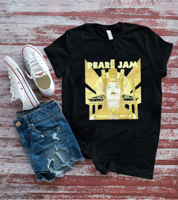Pearl Jam Nashville TN Dark Matter World Tour 2025 Bridgestone Arena May 6 Event Athena Gold Warrior Helmet Design T-Shirt
