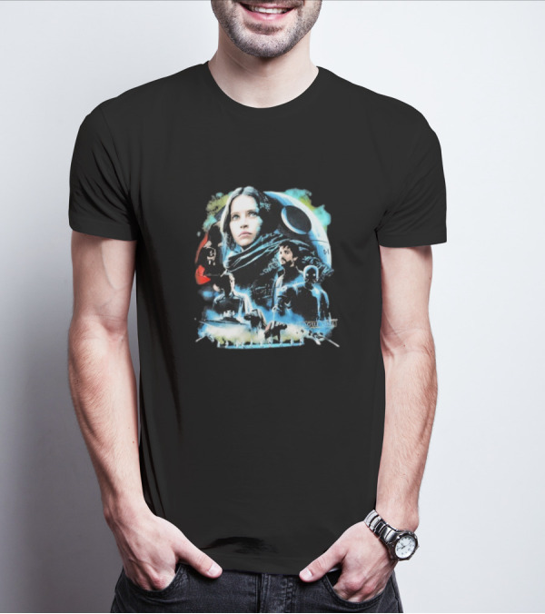 Rogue One A Star Wars Story Geeks Rule 15 Jyn Erso Cassian K-2SO Darth Vader Silkscreen T-Shirt