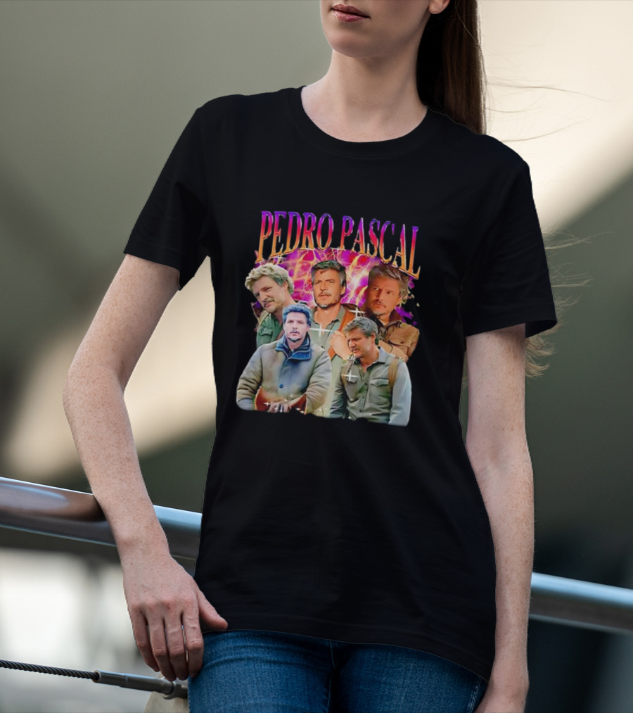 Pedro Pascal Joel Miller Retro Collage T-Shirt
