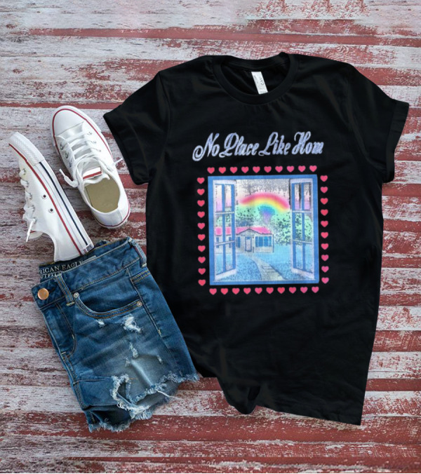 No Place Like Home Tour 2025 Window Heart Rainbow House T-Shirt