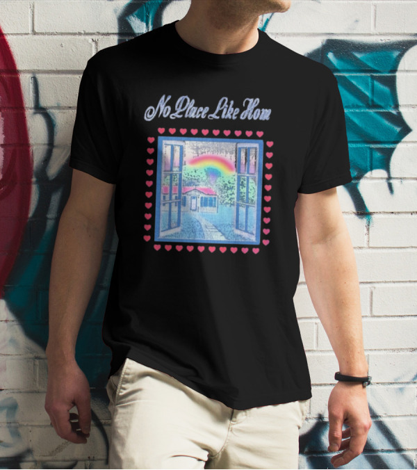 No Place Like Home Tour 2025 Window Heart Rainbow House T-Shirt