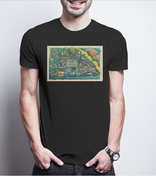Puscifer Orion Amphitheater Huntsville May 4 2025 Concert Psychedelic Space Art Truck Theme T-Shirt