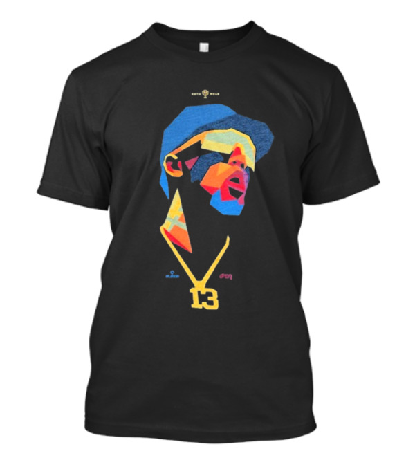 Ronald Acuna Jr 13 Abstract Geometric Style With Gold Chain And Colorful Hat T-Shirt