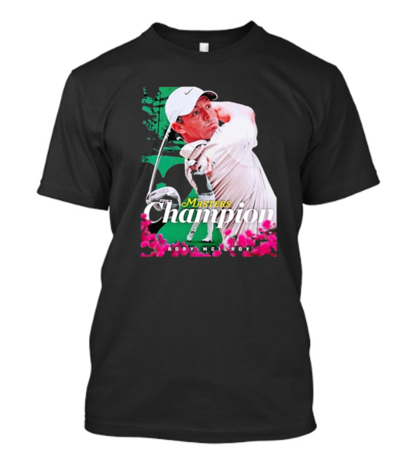 Masters Champion Rory McIlroy Golf Swing Portrait T-Shirt