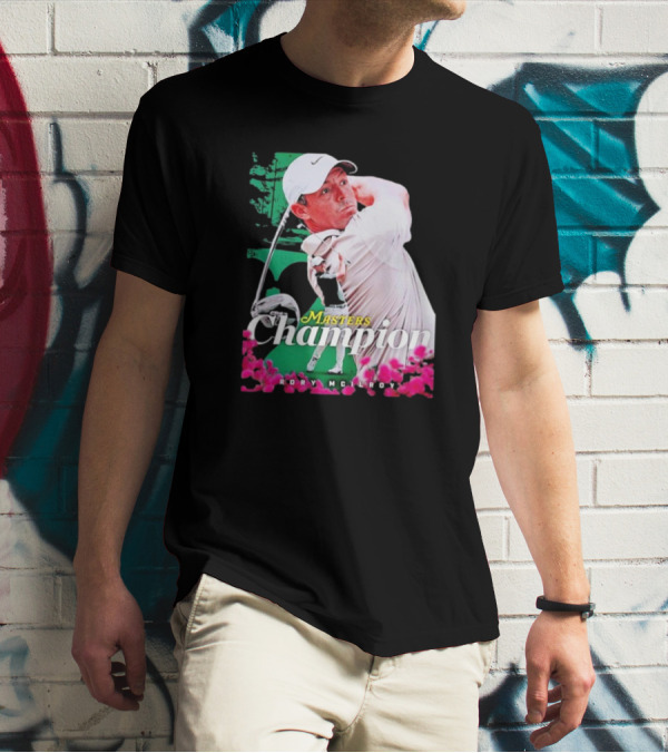 Masters Champion Rory McIlroy Golf Swing Portrait T-Shirt