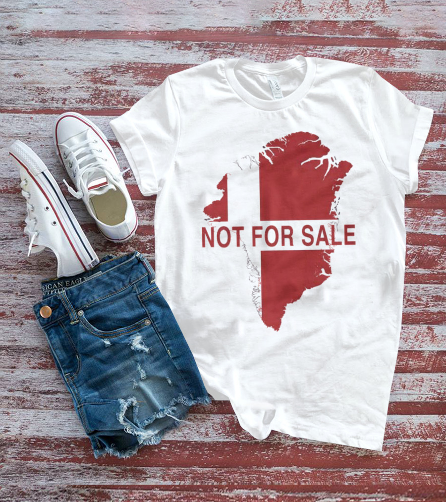 Greenland Not For Sale 2025 Red Map Protest T-Shirt