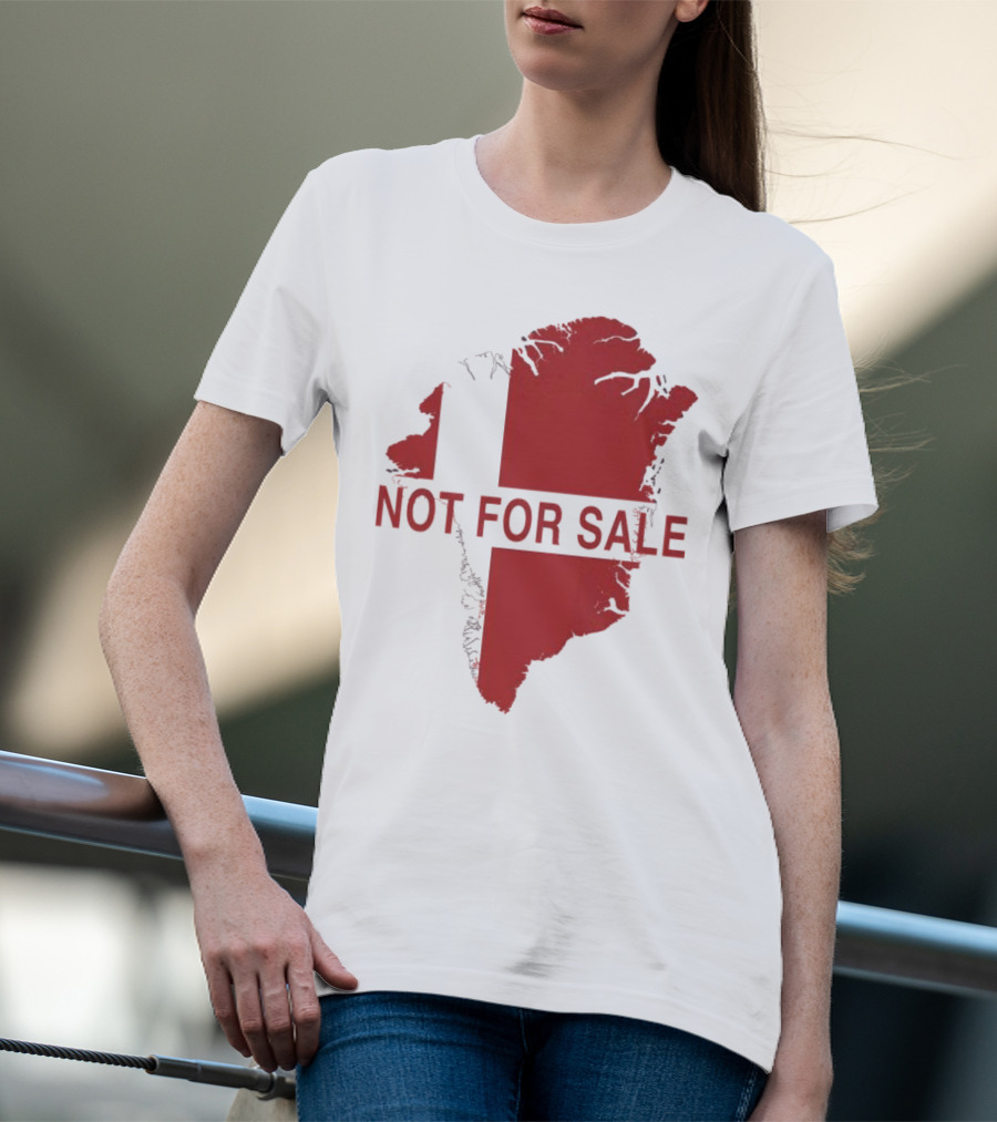 Greenland Not For Sale 2025 Red Map Protest T-Shirt