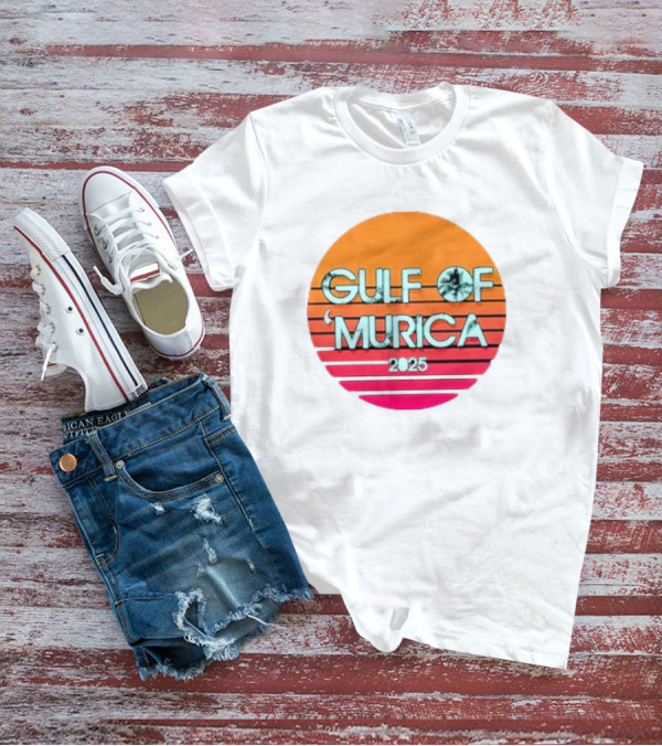 Gulf Of 'Murica 2025 Vintage Retro Sunset Vibe T-Shirt