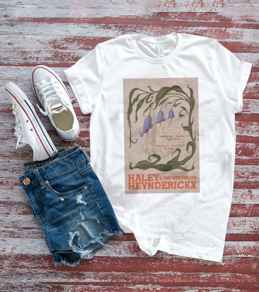 Haley Heynderickx & The Westerlies January 25 2025 Pioneertown CA Pappy + Harriet's January 31 2025 Santa Cruz CA Rio Theatre Tour T-Shirt