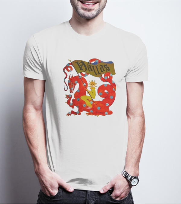 Hällas Flower Knight Riding Red Polka Dot Dragon T-Shirt