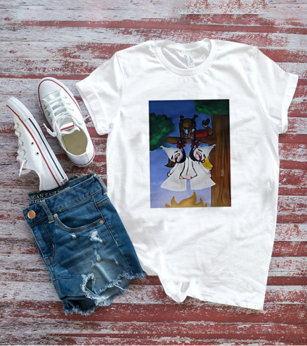 "Hang Your Robes Classic Cartoon Tree Scene With Robes" T-Shirt