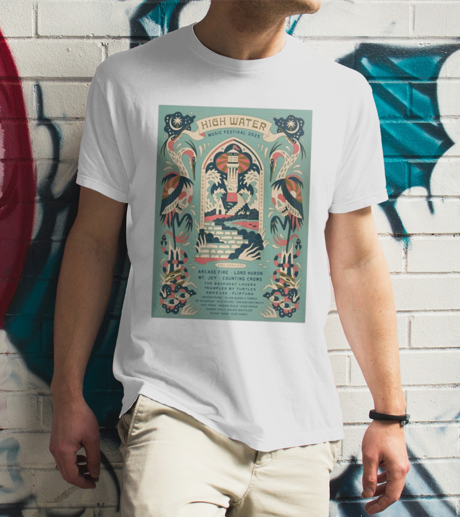 High Water Music Festival 2025 North Charleston April 26-27 Arcade Fire Lord Huron Mt. Joy Counting Crows T-Shirt